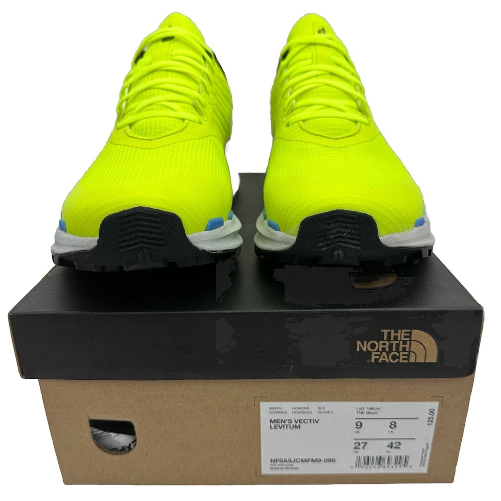 The North Face Men's VECTIV Levitum Trail Running  Led Yellow /Tnf Black Sz 9 Nw